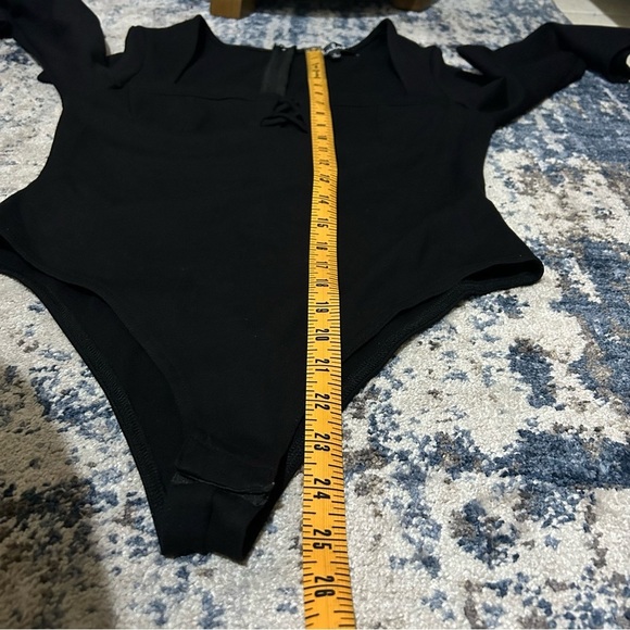 Lulu’s Set for Style Black Long Sleeve Bustier Bodysuit Size Large - Picture 12 of 12